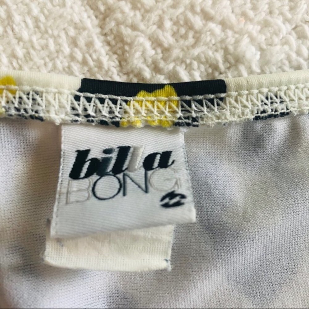 Billabong Bikini Bottom Cheetah Animal Print White Black Yellow Swim size Large - Picture 7 of 12